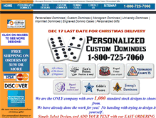 Tablet Screenshot of personalizedcustomdominoes.com